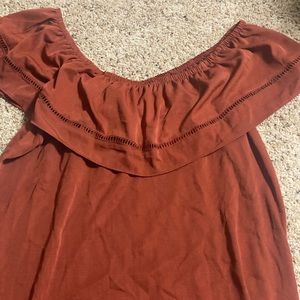 Nice Dark Ginger Color Off Shoulder Dress (2X)